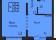 Акварельный 4.0: Планировка 1-комн 36,8 м²
