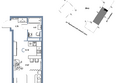 Страна.Тополевая, корпус 2: Планировка Студия 32,18, 32,87 м²