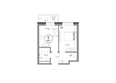 Юдинский, дом 1.5: Планировка 1-комн 38,15 м²