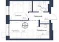 Чижи, 2 очередь (корпус 5): Планировка 2-комн 42 м²