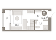 Европейский берег, дом 46: Планировка Студия 21,05, 21,06 м²