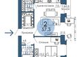 Портовый. Речной квартал, к 6: Планировка 2-комн 57,3 м²