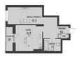 Академия, дом 4: Планировка 1-комн 42,08, 42,63 м²