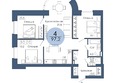 ПОРТОВЫЙ. Речной квартал, к 1: Планировка 4-комн 97,2 м²