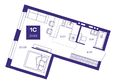 Базилик, дом 2: Планировка 1-комн 33,63 м²