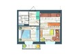 Преображенский, дом 22 этап 2: Планировка однокомнатной квартиры 39,1 кв.м