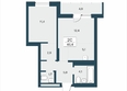 Расцветай на Учительской: Планировка 2-комн 48,4 м²
