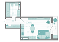 КБС. Берег, дом 7 строение 6: Планировка 1-комн 39,9 м²