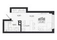 Ясный берег, дом 33: Планировка Студия 24,8, 25 м²