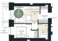 Калина Долина, дом 5: Планировка 2-комн 36,8 м²