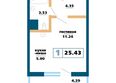 Нанжуль-Солнечный, дом 12: Планировка 1-комн 25,43 м²