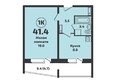 Приозерный, дом 710 серия Life: Планировка 1-комн 41,4 м²