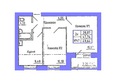 Ленинградская, дом 2, 2 этап: Планировка 2-комн 49,64 м²