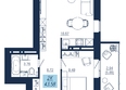 АЭРОCITY (Аэросити), дом 1: Планировка 2-комн 43,58 м²
