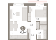 Кварталы Драверта, дом 4: Планировка 1-комн 41,91 м²