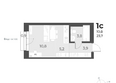 Новелла: Планировка Студия 23,7 м²