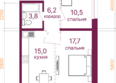 Видный-3, б/с 4: Планировка 2-комн 55,9 м²