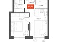 Квартал ЩА, сек 2.1: Планировка 1-комн 37,65 м²