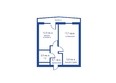 Гагаринский, 1 этап: Планировка двухкомнатной квартиры 46,4 кв.м