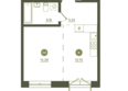 Верба: Планировка 1-комн 37,46 м²