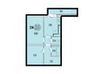 Эволюция, 1 очередь, б/с 2-7, 2-8: Планировка двухкомнатной квартиры 46,67 кв.м