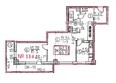 Овражный, дом 2: Планировка двухкомнатной квартиры 65,94 кв.м