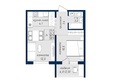 Nord (Норд), Северный Власихинский 122, к 6: Планировка 2-комн 36,9, 38,9 м²