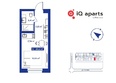 IQ Aparts: Планировка Студия 20,49 - 21,13 м²