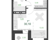 Дивные Дали, 2 очередь: Планировка 1-комн 30,1 м²