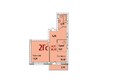 Red Fox (Ред Фокс) , дом 3: Планировка 2-комнатной квартиры 38,41 кв.м