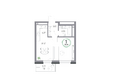 Юдинский, дом 1.4: Планировка 1-комн 37,36 м²