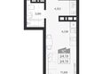 Ясный берег, дом 33: Планировка Студия 24,13 - 24,9 м²