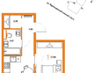 Страна.Тополевая, корпус 1: Планировка 1-комн 37,85 м²