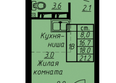 Зеленые кварталы, 3 оч, корпус 3: Планировка 1-комн 18 м²