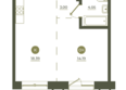 Верба: Планировка 1-комн 40,24, 40,41 м²
