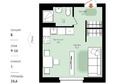Новая Ялта: Планировка 1-комн 26,6 м²