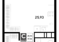 Снегири: Планировка Студия 37,36 м²