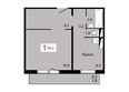 Курчатова, дом 10 строение 1: 1-комнатная 42,2 кв.м