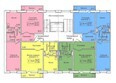 7 микрорайон, дом 12: Блок-секции а, б, в, д, ж. Планировка типового этажа