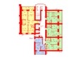 Лазурный-2, дом 3: Планировка 2-7 этажей, 1 б/с