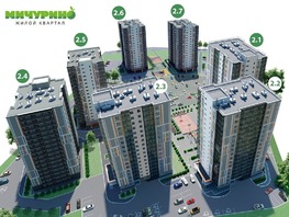 Продается 1-комнатная квартира ЖК Мичурино, дом 2 строение 6, 45.1  м², 4900000 рублей