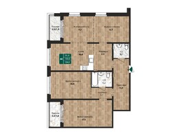 Продается 4-комнатная квартира ЖК Камчатка, 104.1 м², 9264900 рублей