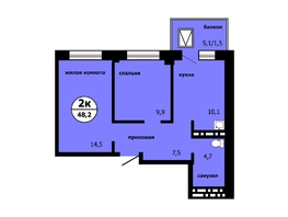 Продается 2-комнатная квартира ЖК Тихие зори, дом Панорама корпус 2, 47.3  м&sup2;, 6858500 рублей