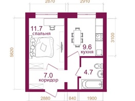 Продается 1-комнатная квартира ЖК Видный-3, блок-секция 3, 33  м², 5147000 рублей