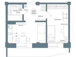 Продается 1-комнатная квартира ЖК Профсоюзная, 7, 38.01  м&sup2;, 5763178 рублей