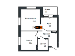 Продается 2-комнатная квартира ЖК Мичуринские аллеи, дом 2, 44.2  м², 5304000 рублей