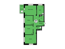 Продается 4-комнатная квартира ЖК Тихие зори, Новый дом корпус 3, 98.2  м&sup2;, 13748000 рублей