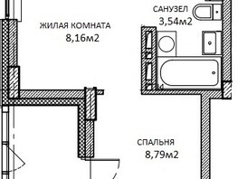 Продается 2-комнатная квартира ЖК Добродом, 29.55  м&sup2;, 3989250 рублей