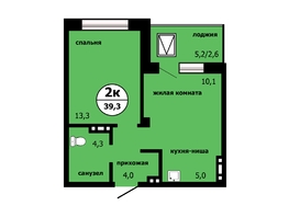 Продается 2-комнатная квартира ЖК Тихие зори, дом Панорама корпус 1, 39.3  м², 5934300 рублей