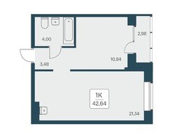 Продается 1-комнатная квартира ЖК Расцветай на Дуси Ковальчук, 42.9  м², 7200000 рублей